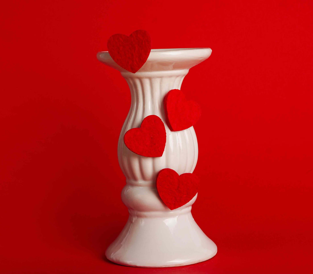 A photo of a pillar covered in hearts, representing the heart health pillars in U HEART supplements.