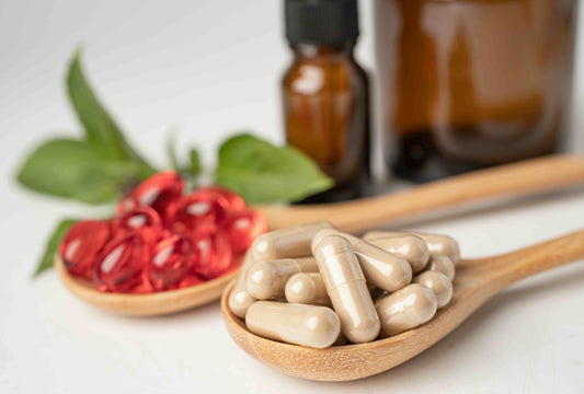 Photo of vitamin supplements that support immune health.