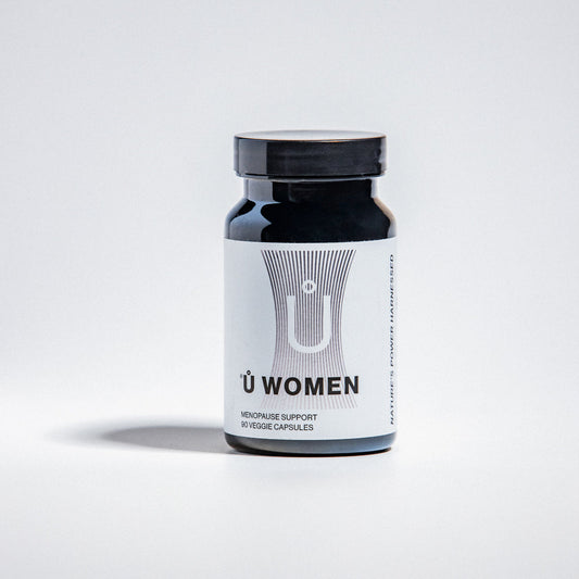 A photo of Ů WOMEN menopause support supplement bottle from Ů GEN WELLNESS