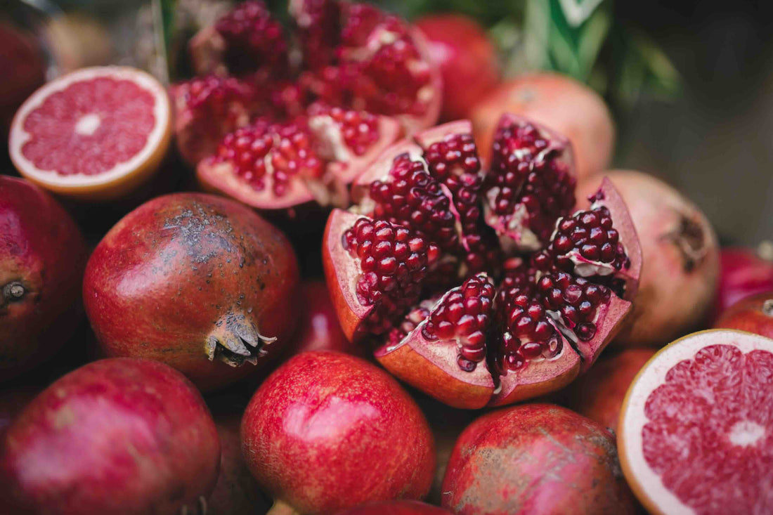 A photo of pomegranates which are a natural nitric oxide booster.
